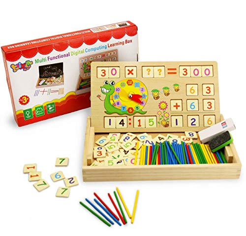 Zahlen Lernen Hölzern Anzahl Bildung Kinder Montessori Mathe Spielzeug B-WARE 